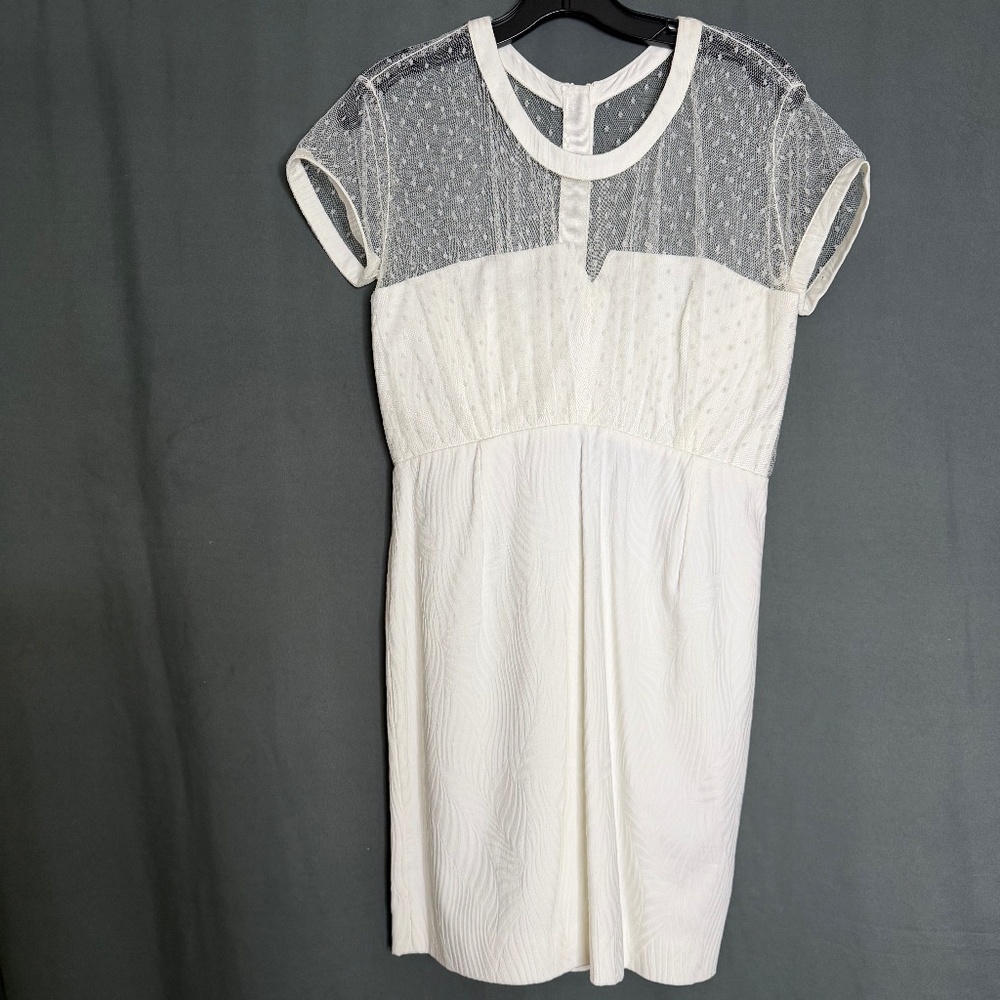 The Kooples White mini with sheer flecked mesh
